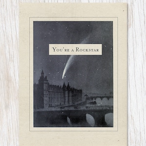 Vous êtes une carte de graduation Rockstar | Cadeaux d’astronomie, carte d’astronomie, étoile filante, impression de ciel de nuit, cadeau de PHD