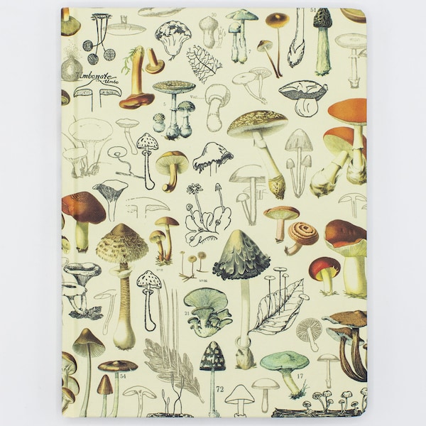 Mushrooms Pl 2 Notebook - Hardcover | Lined + Grid Journal, Mushroom Decor, Hiking Journal