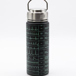 Heartbeat Stainless Steel Travel Mug | Metal Insulated Water Bottle, Nurse Travel Mug, Medical Student Gift, Biology Gift