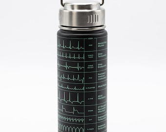 Herzschlag Edelstahl Reisebecher | Metall isolierte Wasserflasche, Krankenschwester Reisebecher, Medizin Student Geschenk, Biologie Geschenk