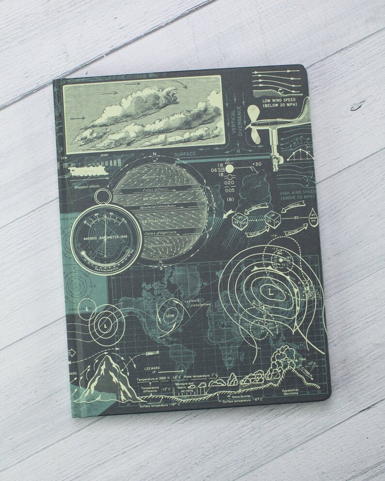 Meteorology Hardcover Notebook Recycled Notebook Graph Etsy