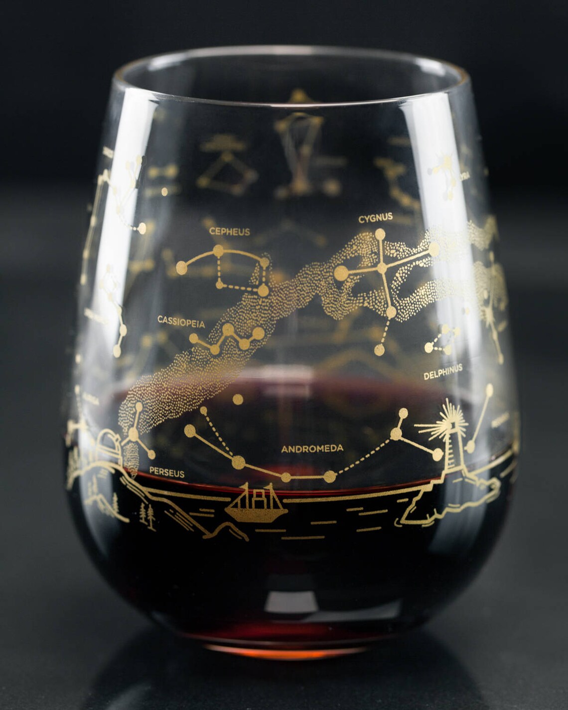 Night Sky Print Wine Glass Set Science Wine Glass Space Etsy