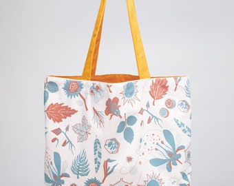 Retro Botany Tote Bag by Cognitive Surplus | Reversible Tote Bag, Botanical Print PhD Gift