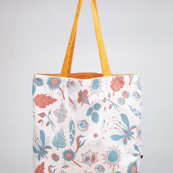 Retro Botany Tote Bag by Cognitive Surplus | Reversible Tote Bag, Botanical Print PhD Gift