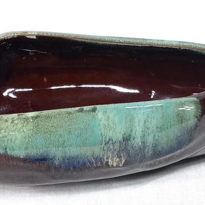 Japan mid-century Planter Atomic Free Form Shape Dip Glazed