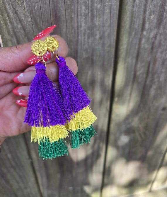 Orecchini con nappe di Mardi Gras: orecchini di Mardi Gras