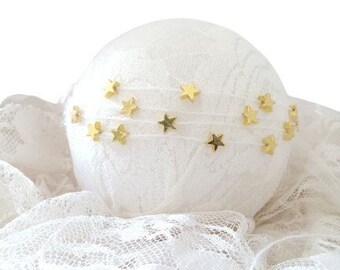Star Newborn Headband Starry Night Theme Headband Gold Stars Headband