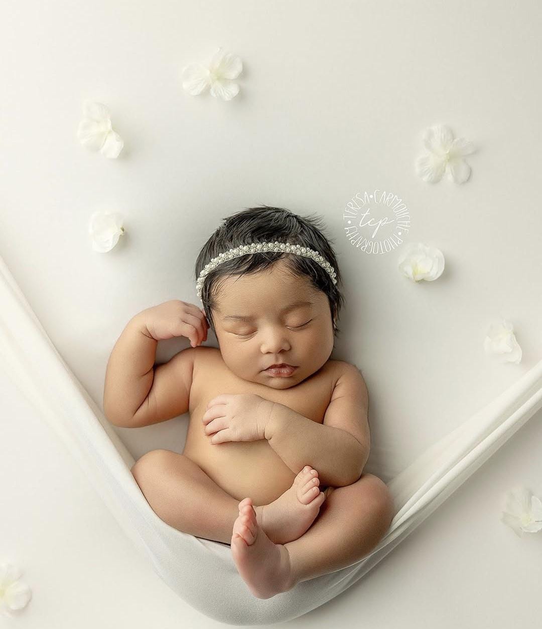 Newborn Photography Headband Pearl Headband Tieback White Tieback Newborn Headband Baby Girl Props Newborn Shoot Baptism Headband
