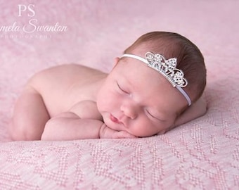 Princess Baby Crown Tiara, Tiara Headband, Baby Crown, Princess Crown Newborn, Headband Baby Crown, Newborn Crown Headband, RTS