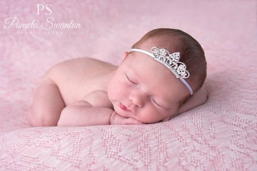 Accessoires Photo Bebe Couronne (Tiara) Pour Nouveau-né Photo - Argentée, Cristaux Et Strass Ovale, Modèle 4013, Neuf Sans Boîte Couronne Nouveau-né Photo