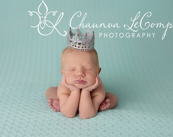 Silver Pink Newborn Tiara Baby Crown Baby Silver Tiara Pink Silver Tiara