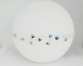 Tieback Headband Heart Newborn Rainbow Baby Headband Rainbow Baby Headband Tiny Delicate Headband Mohair Newborn Heart Headband