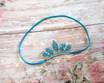 Turquoise Princess Crown Headband Newborn Tiara Newborn Props Girl Newborn Props Baby Shower Gift