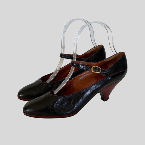 Arsho For Super Shoe Biz Vintage Black Leather Ma… - image 1