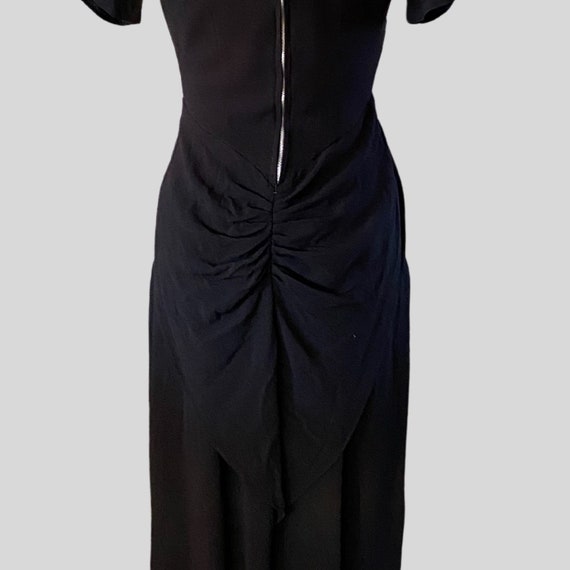 Vintage 40s Black Beaded Sequin Embroidered Dress… - image 6
