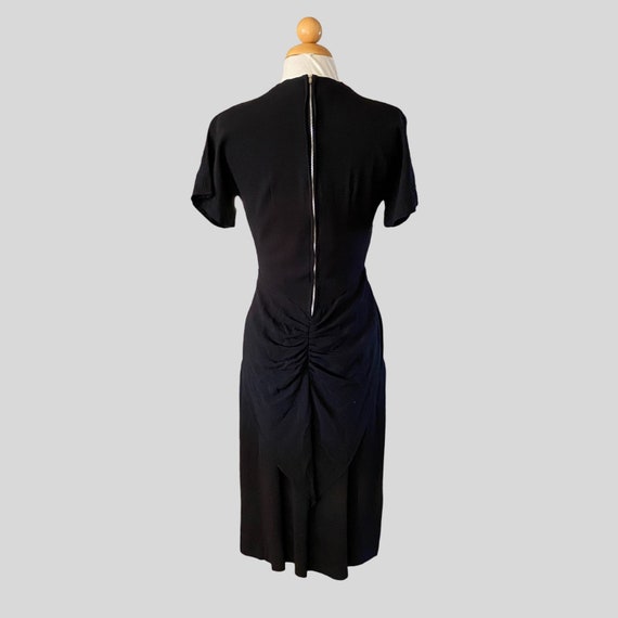 Vintage 40s Black Beaded Sequin Embroidered Dress… - image 5