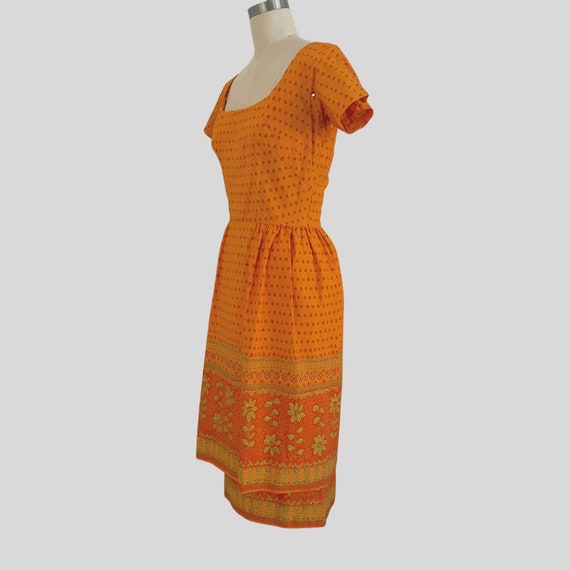 Vintage 50s 60s Orange Dress Mr. Mort Shift Wiggl… - image 3