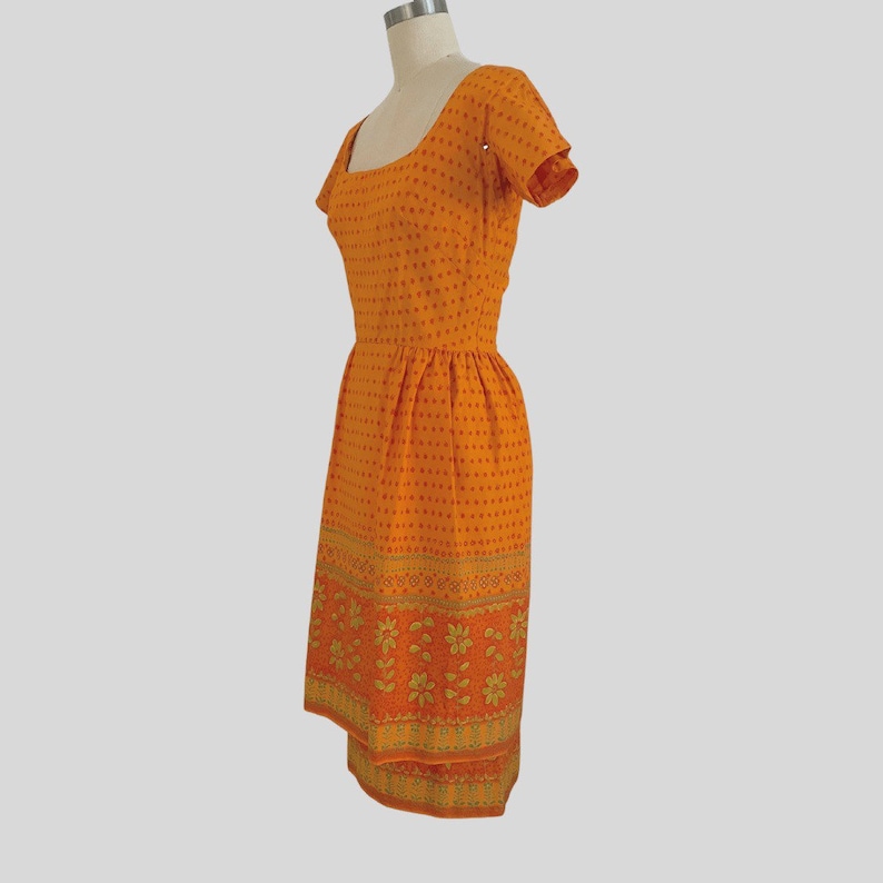 Vintage 50s 60s Orange Dress Mr. Mort Shift Wiggle Bombshell Hourglass AS IS Etsy