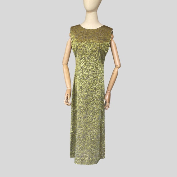 Vintage 60s 1960s Dress Brocade Wiggle Bombshell … - image 3