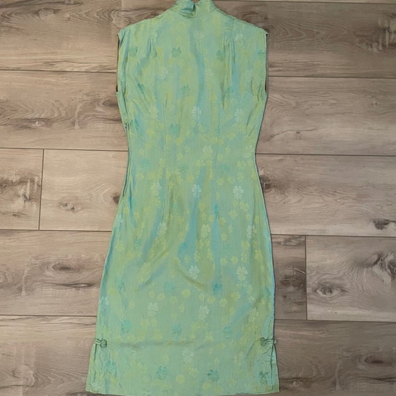 Vintage 50s 1950s Dress Cheongsam Green Hawaiian … - image 2