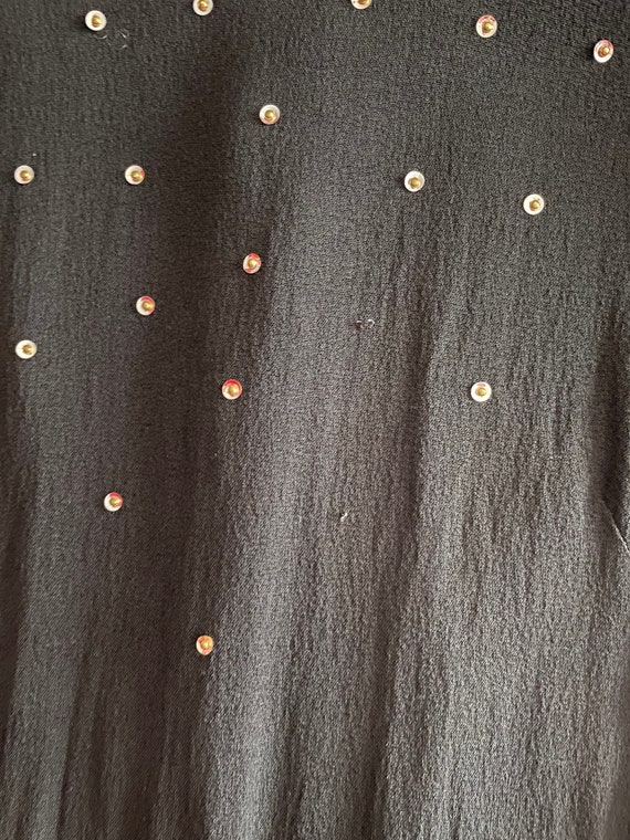 Vintage 40s Black Beaded Sequin Embroidered Dress… - image 8