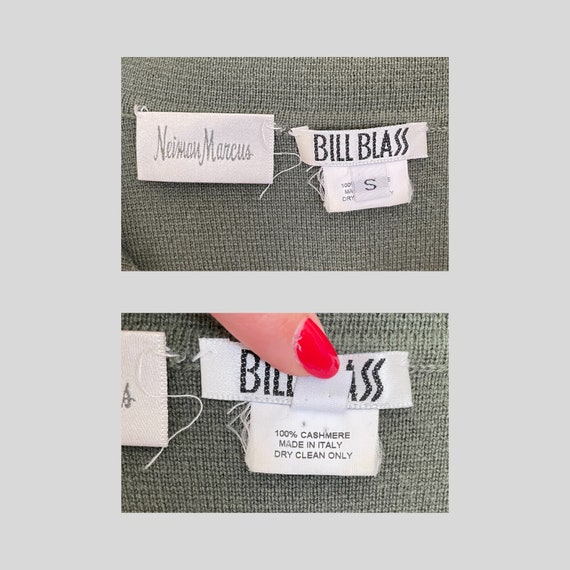 Bill Blass Cashmere Vintage 90s Army Olive Green … - image 6