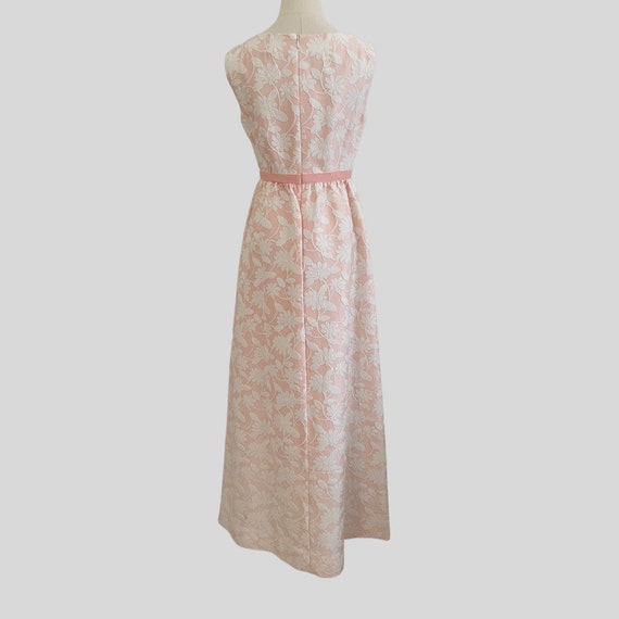 Vintage 1960s Dress Maxi Floral Pink Hippie Mod - image 3