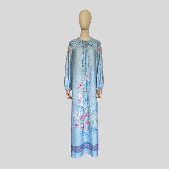 Vintage 1970s Loungewear Lounge House Dress Evely… - image 2