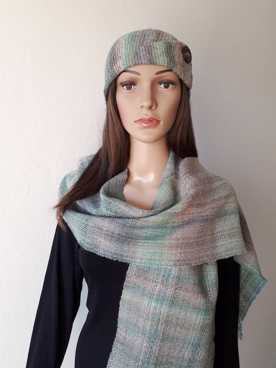 merino wool scarf and hat set