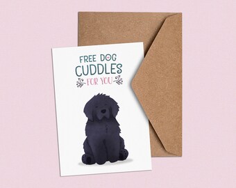 Free Dog Cuddles | postcard