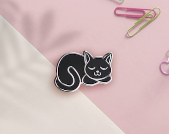 Gatto nero | Spilla in smalto duro