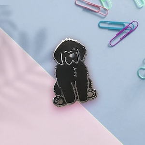 Black Newfoundland dog |  Hard enamel pin