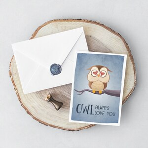 Eule liebt dich immer | Postkarte