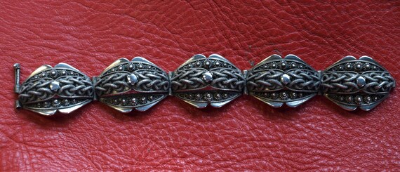 Vintage sterling Middle Eastern link bracelet - image 4