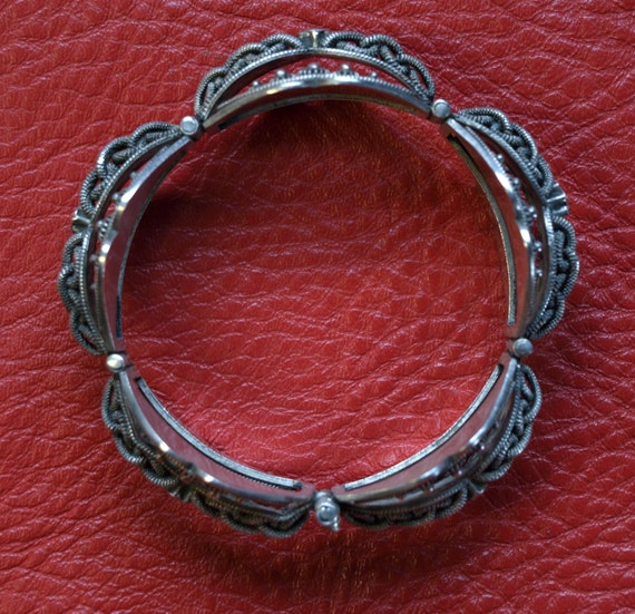 Vintage sterling Middle Eastern link bracelet - image 3