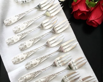 Individual Solid Fish Forks Royal Silverplate, 1888 by Gorham