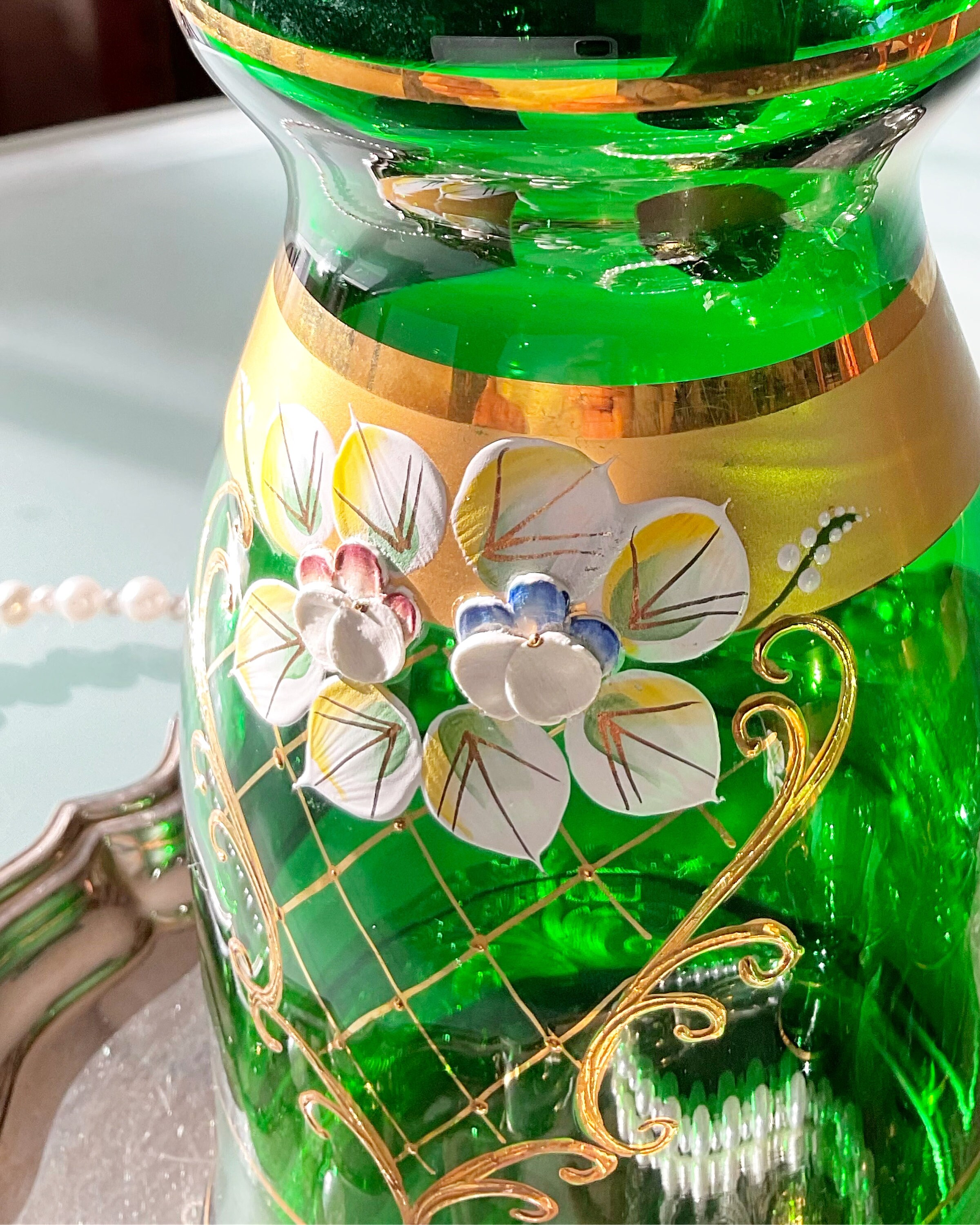 CHEHOMA - Glass Carafe With Diamond Tip Decoration And Wide Handle - Transparent And Robust Construction - 2 Litre - View #7