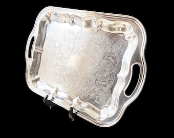 Antique Silver Plated Rectangular Tray by Wm A Rogers
