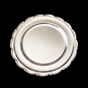 Antique Round Silver Plated Tray