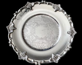Vintage Small Round Silver-Plated Coaster