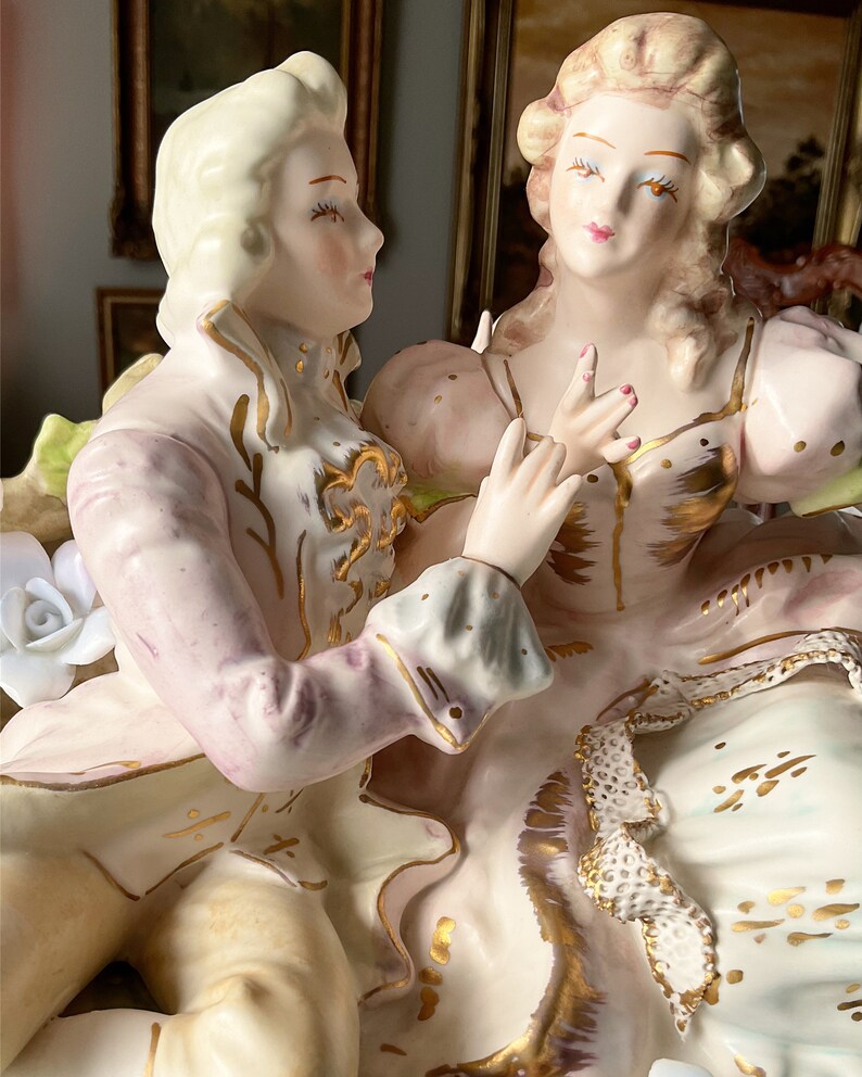 Vintage Figural Grouping Porcelain, Unmarked Lenwile Ardalt, Circa 1945 afbeelding 10