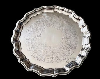 Round Silver-Plated Tray, Birks Primrose