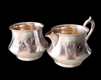 Antique Silver Plated Creamer & Sugar Bowl – Forbes Silver Co., Hamilton Canada, Circa 1910