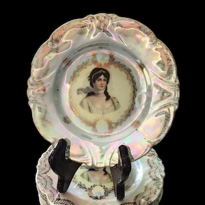 Plates, Prov Saxe, Queen Louise Portrait, Set of 6