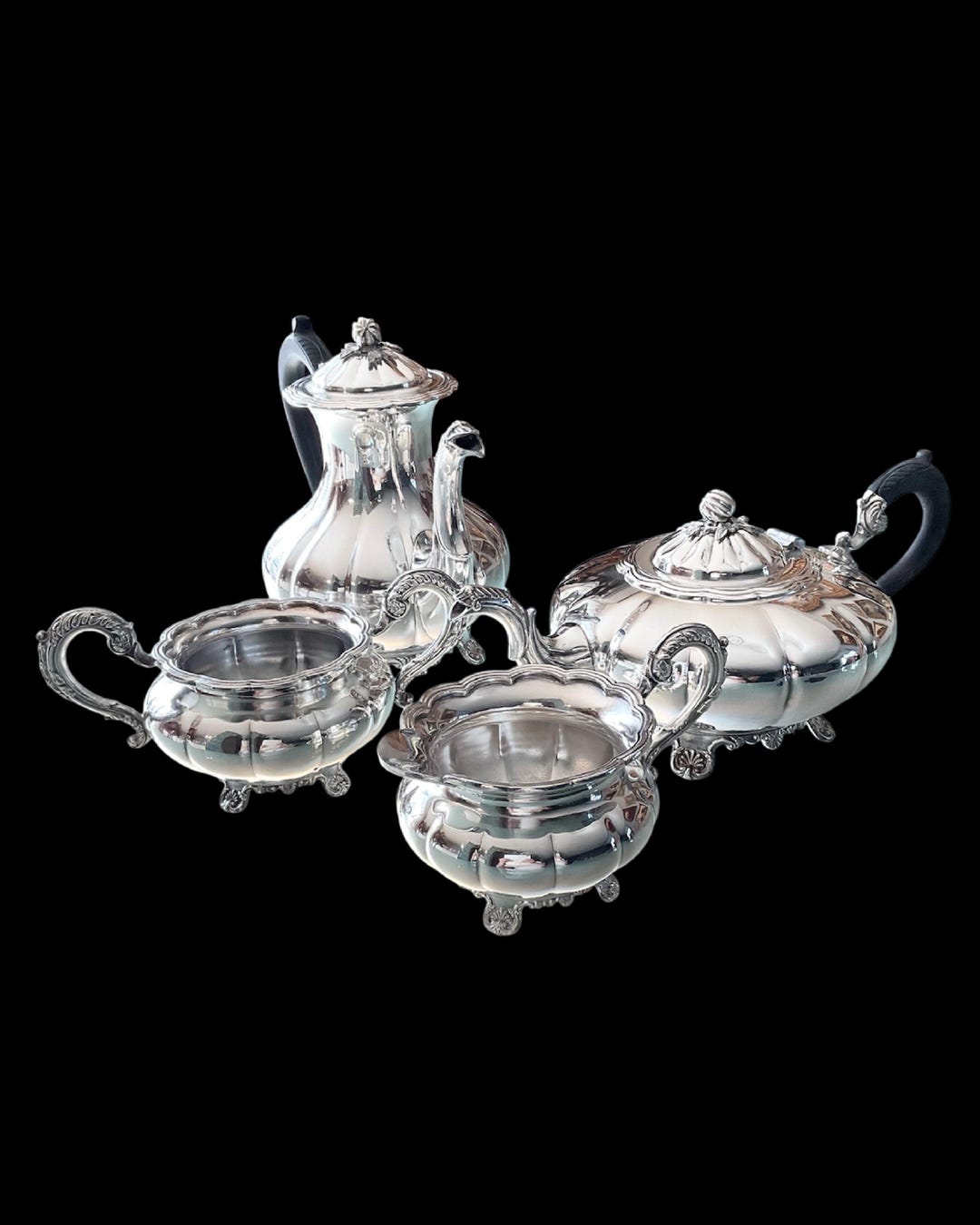 Antique Silver Plated Tea Set, 4 Pieces, Circa 1910–1920 - Etsy