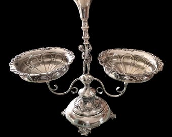 Monumental Antique Silver-Plated Epergne, Circa 1920