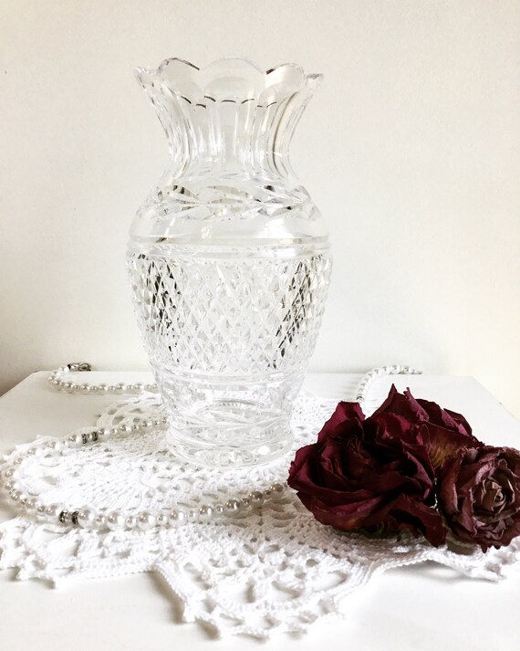 Crystal Flower Vase Glandore By Waterford Etsy