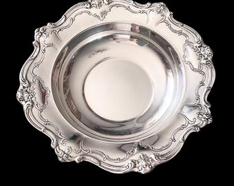 Silver Plated Bowl by Gorham, Chantilly Pattern, Circa 1950