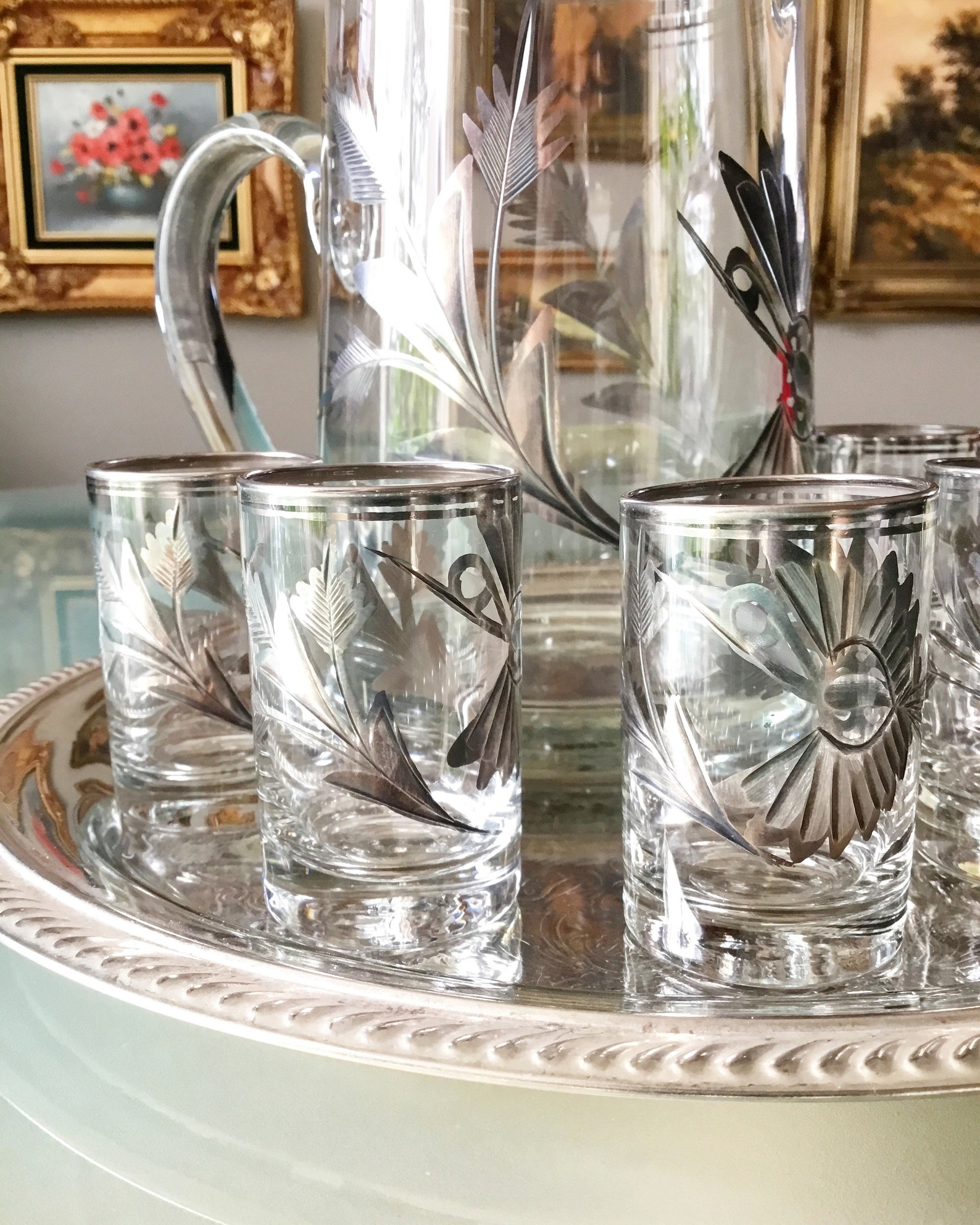 Vintage Cocktail Pitcher Set Silver Tray NOT INCLUDED Etsy