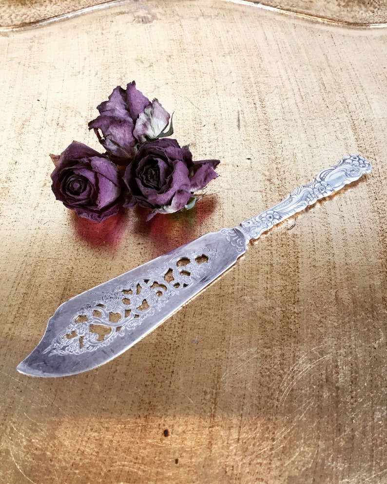 Vintage Ornate Silver Plated Nills Johan Fish Serving Knife Etsy